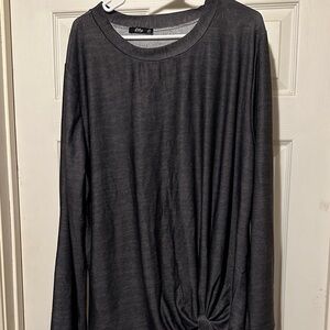 Lily Dark Gray Long Sleeve Top